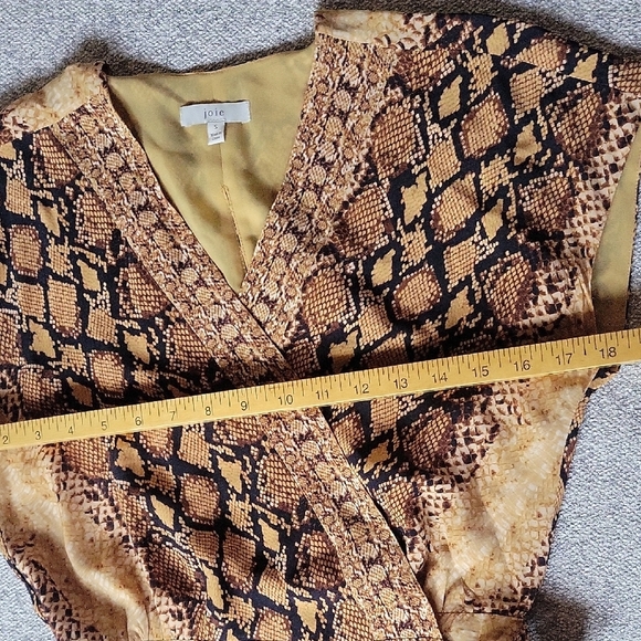 Joie Yellow Black Wrap Midi Dress V-Neck Cap Sleeve Size S - Picture 8 of 10